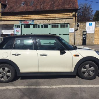 Mini parked in Bourton-on-the-water