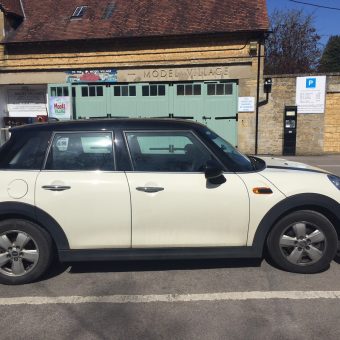 Mini parked in Bourton-on-the-water