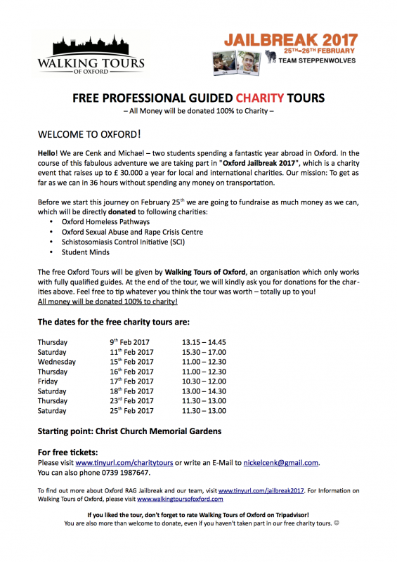 Free Guided Charity Tours